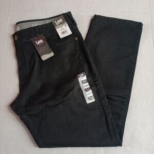 Lee Flat Front Chino with Motion Flex Waistband Pants Men's 40x30 Black Slim Fit
